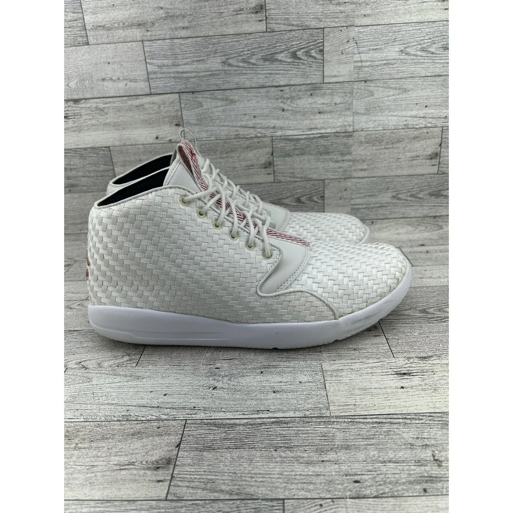 Jordan Air‎ White Woven Mid Top Sneakers Mens Size 9.5